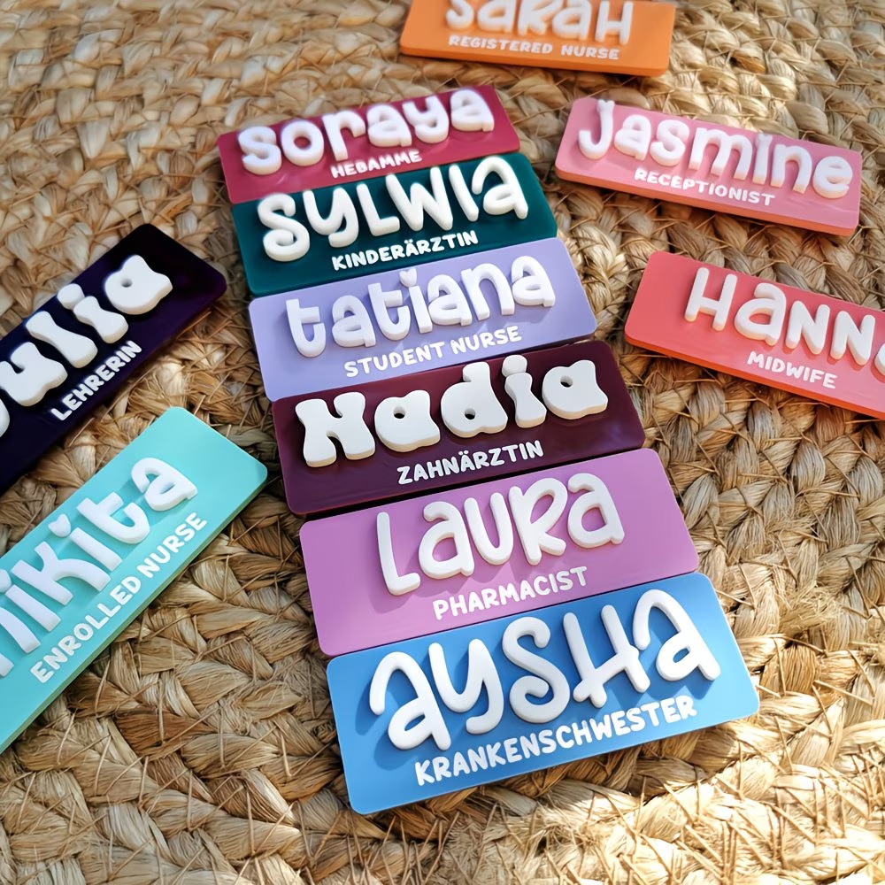 Embroidery Texture - Gepersonaliseerde naam broche badges acryl aangepaste