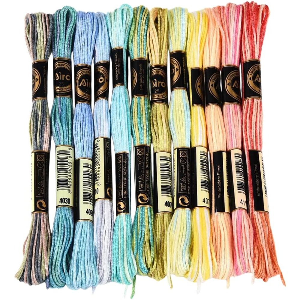 Embroidery Bracelet - 12 klosjes 105 yards 6-draads gemêleerd
