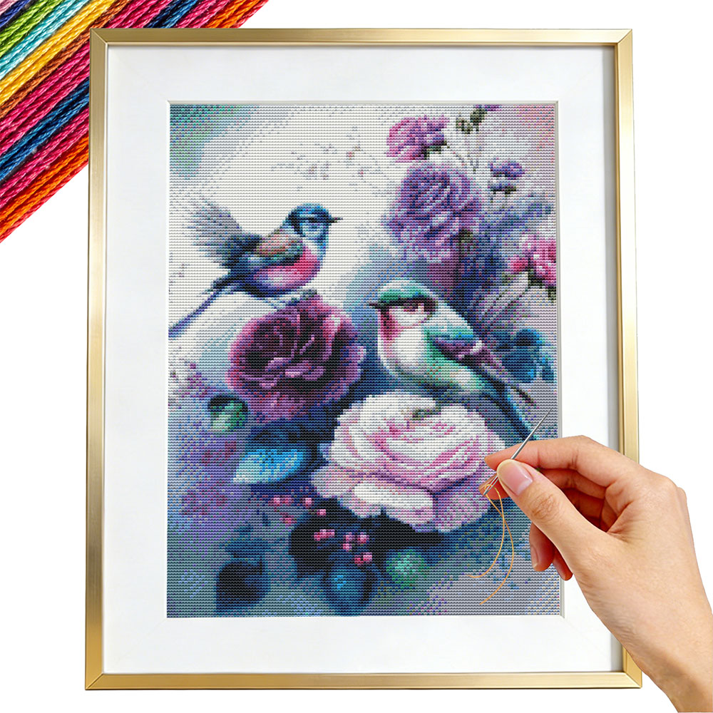 Embroidery Guide Paper - 11CT kruissteek roos bloem gedrukt kit