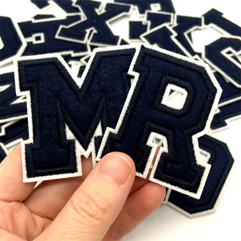Embroidery Converse - Marineblauwe letters borduurpatches applique diy alfabet