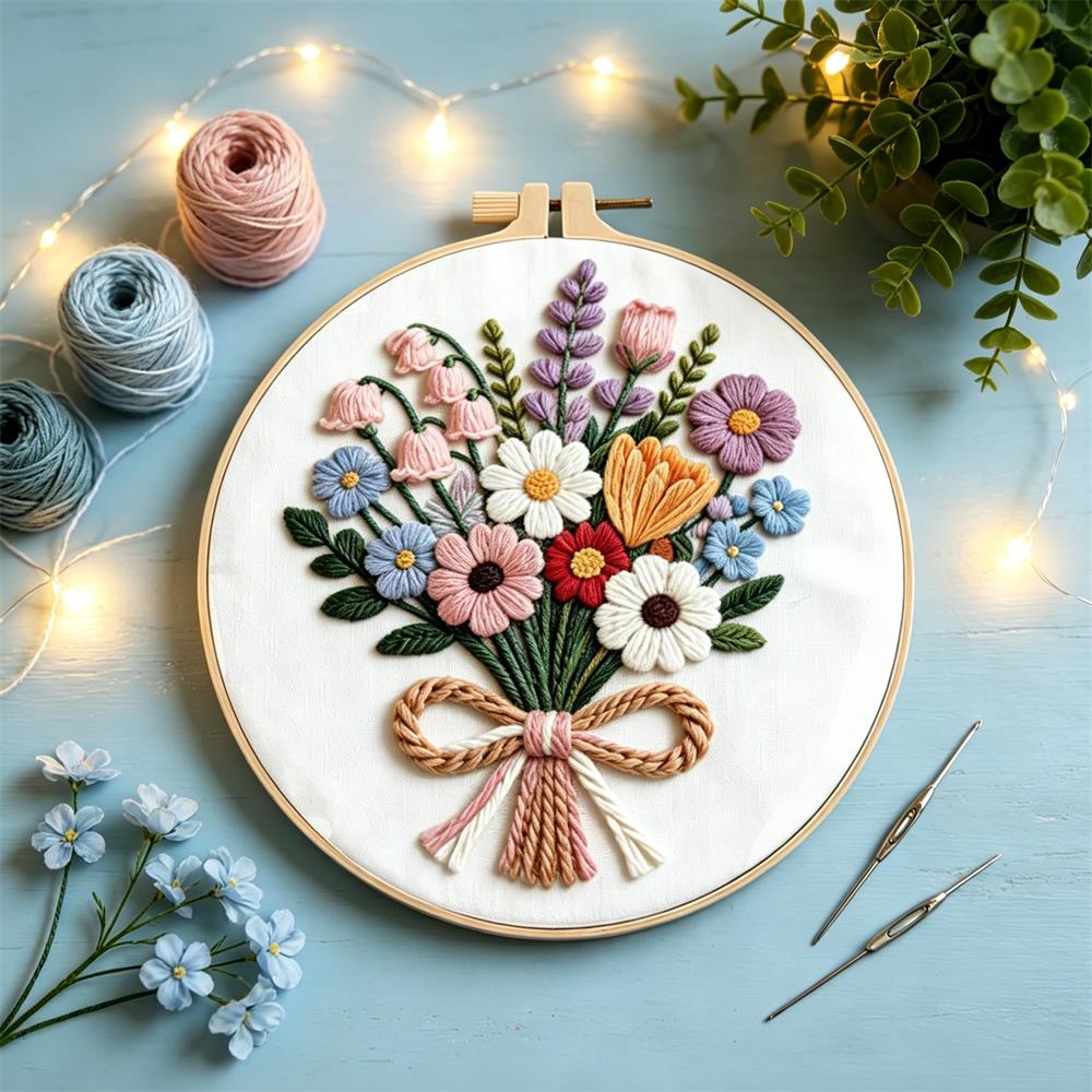 Embroidery Guide Paper - 1PCS Borduurpakketten Daisy Flower Handgemaakt met