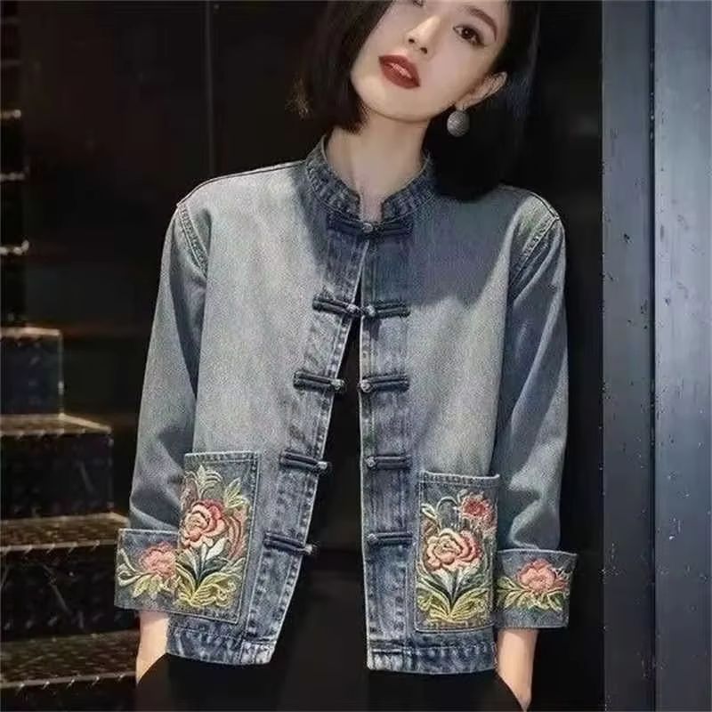 Embroidery Jacket Jeans - Lente Herfst Mooie Geborduurde Cowboyjas Dames