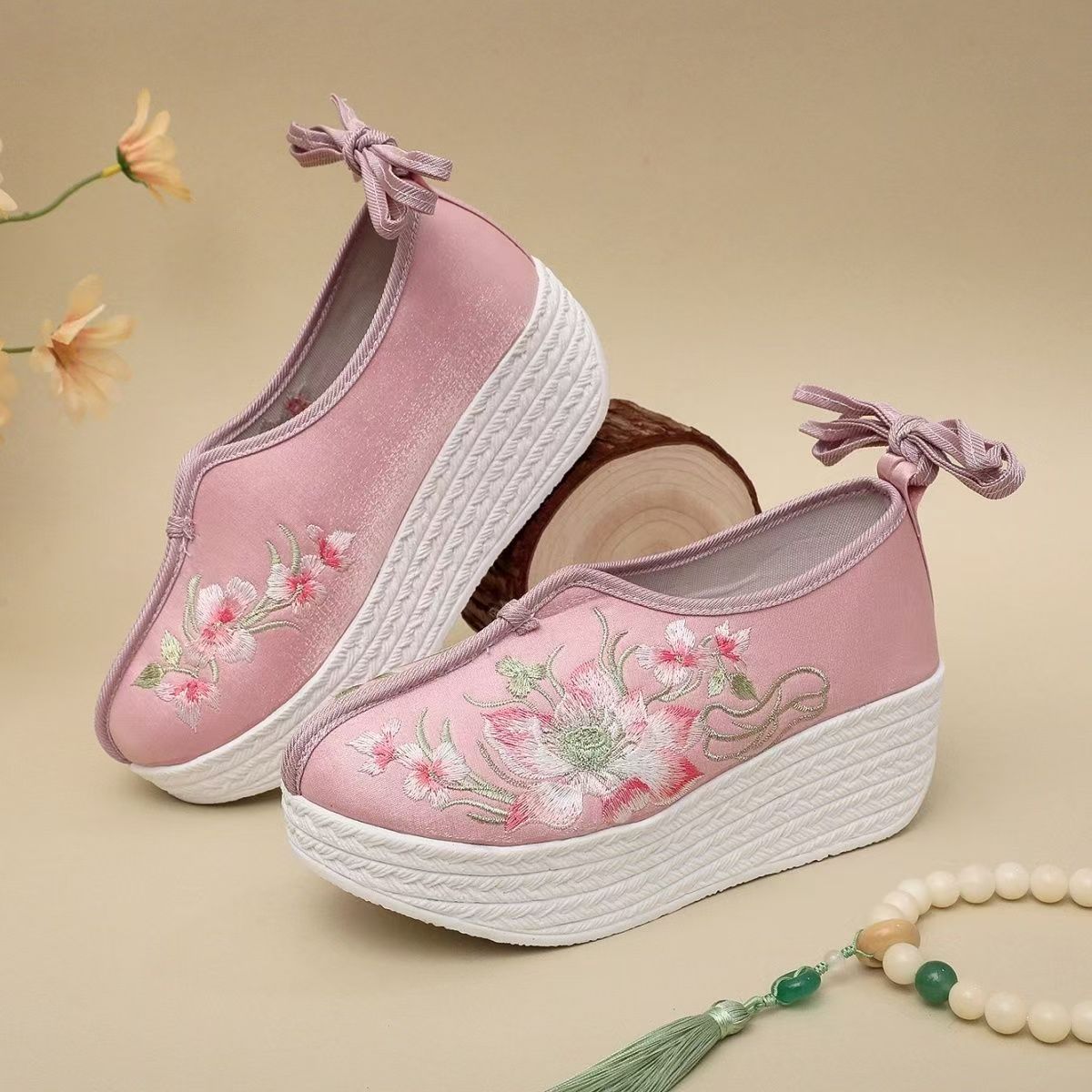 Embroidery Shoes - Vrouwelijke etnische stijl wedges met borduurwerk,