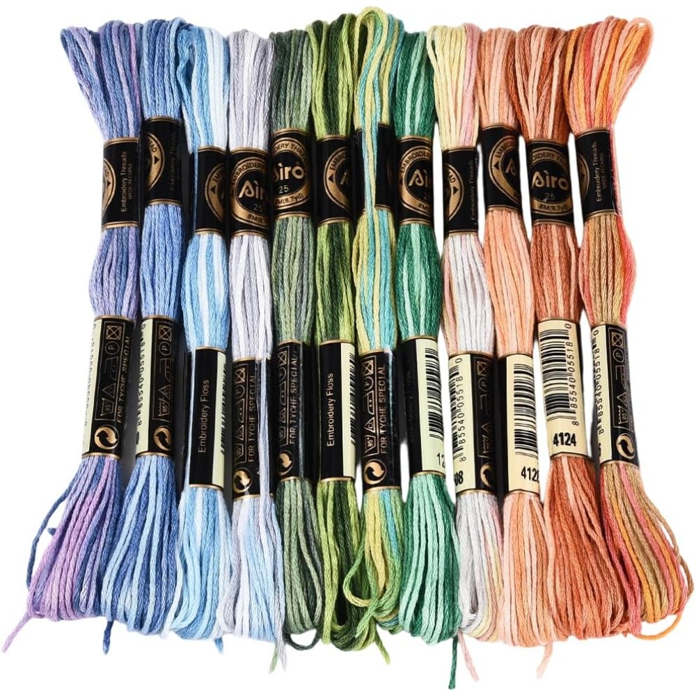 Embroidery Bracelet - 12 klosjes 105 yards kruissteekgaren, gemêleerd