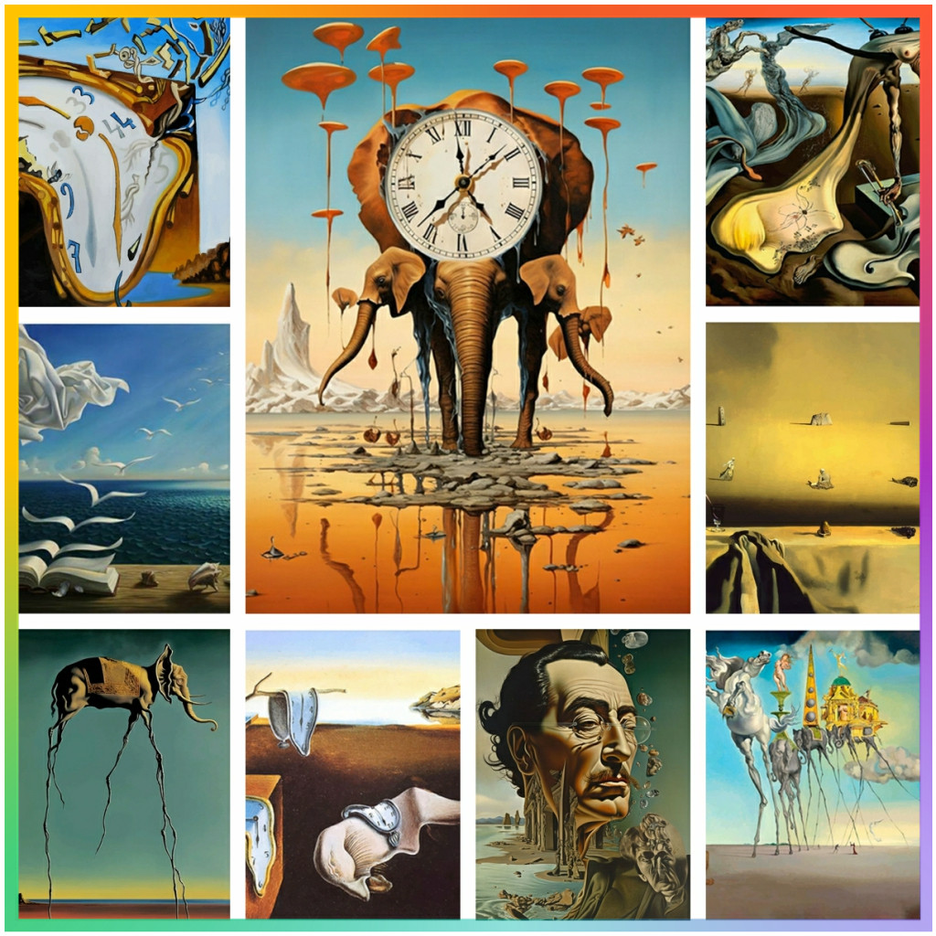 Embroidery Cross Stitch Patterns - Surrealisme Beroemd kunstwerk van Salvador Dali