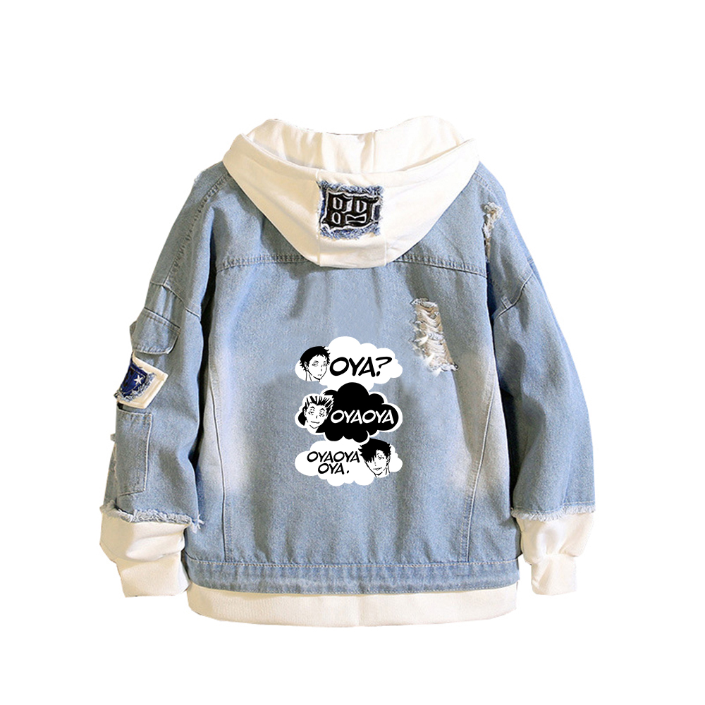 Embroidery Jacket Jeans - Haikyuu Karasuno VBC Print Vrouwen Jeans