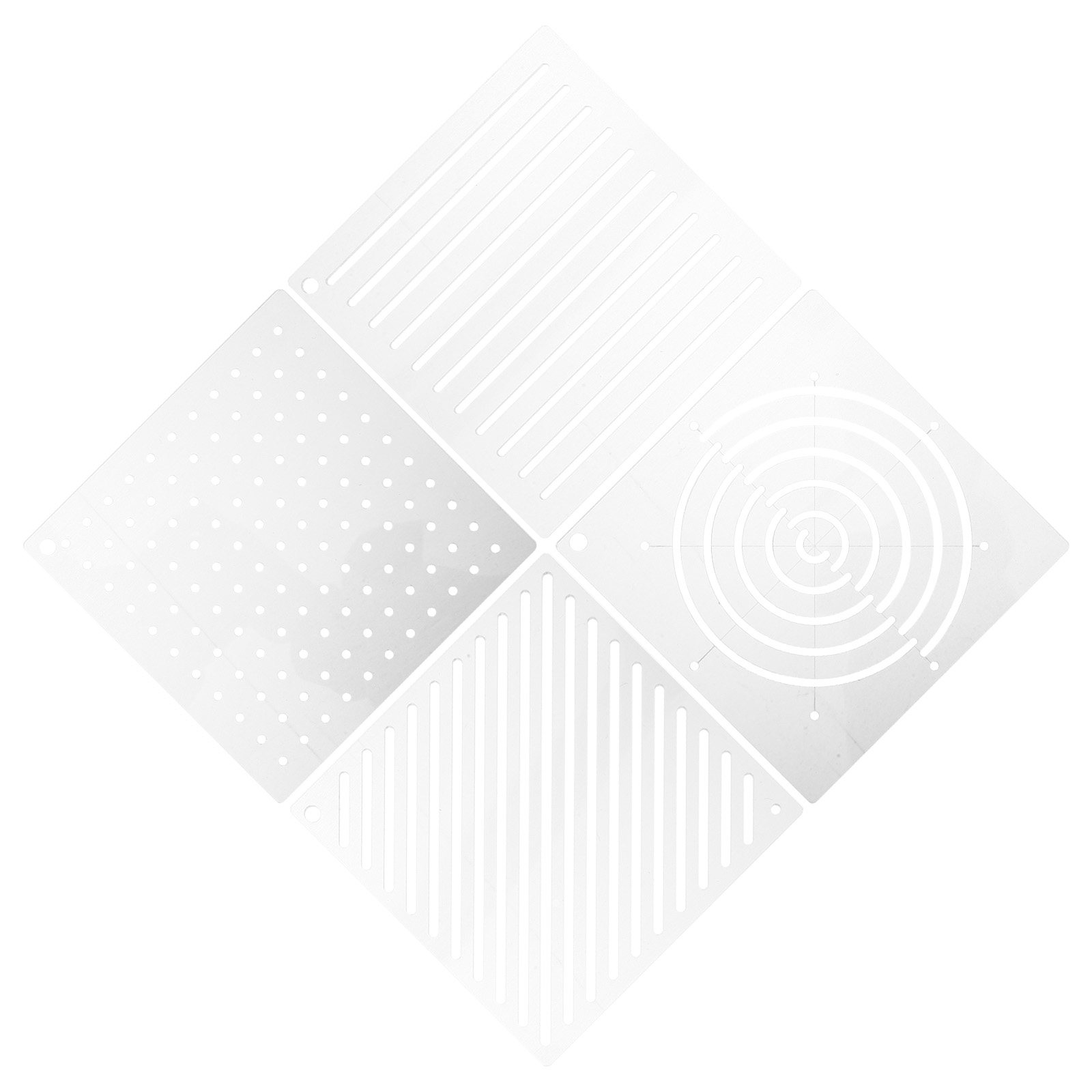Embroidery Pattern - 4 stuks veelzijdige acryl-quiltsjablonen, transparante geometrische