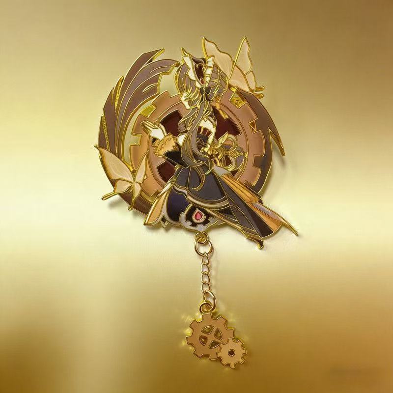 Embroidery Bracelet - Steampunk Anime Girl Emaille Broche met