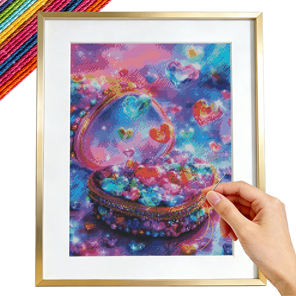 Embroidery Guide Paper - Borduurpakketten Hart Liefde Landschap Fantasie Kruissteeksets