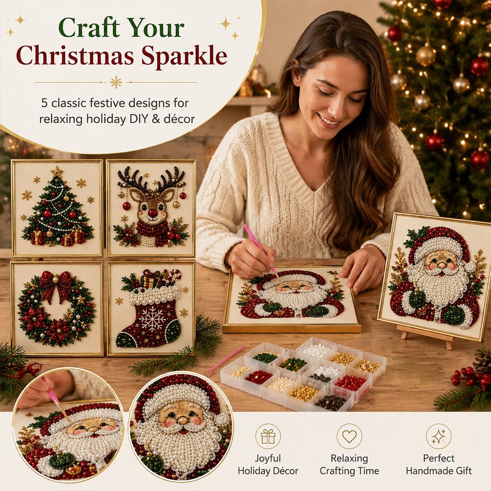 Kerstmis Kerstman Parel Kunst  - Embroidery Wall Art recensie en prijs
