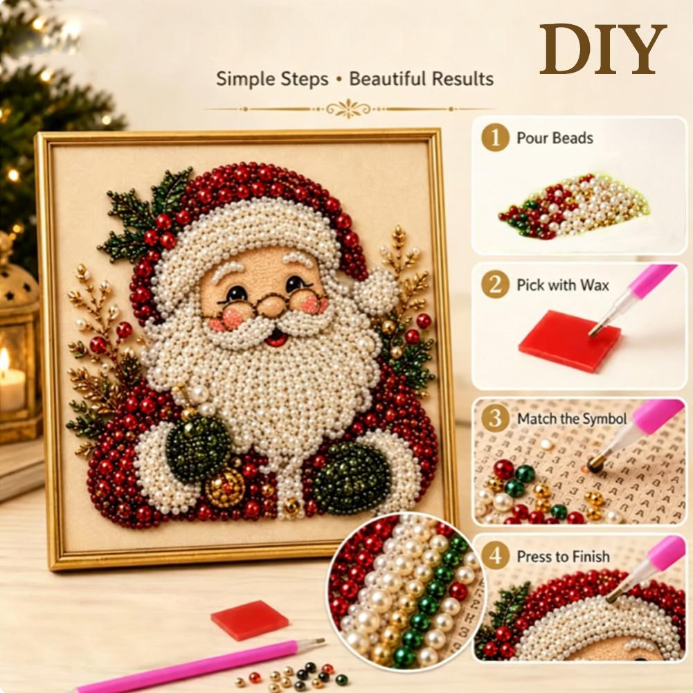 Kerstmis Kerstman Parel Kunst  - Embroidery Wall Art recensie en prijs