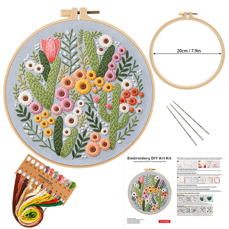 Bloemen DIY borduurset voor be - Embroidery Guide Paper recensie en prijs