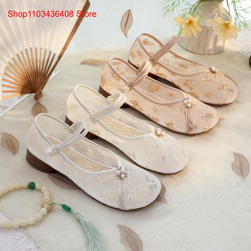 Nieuwe mesh lage hakken met ch - Embroidery Shoes recensie en prijs