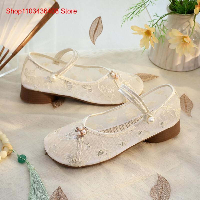 Nieuwe mesh lage hakken met ch - Embroidery Shoes recensie en prijs