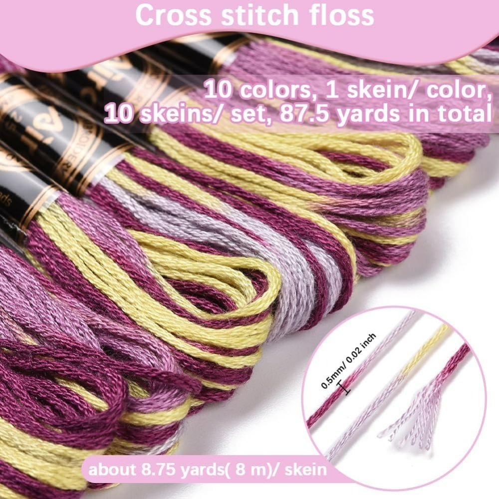 6-strengen paars bonte borduur - Embroidery Bracelet recensie en prijs