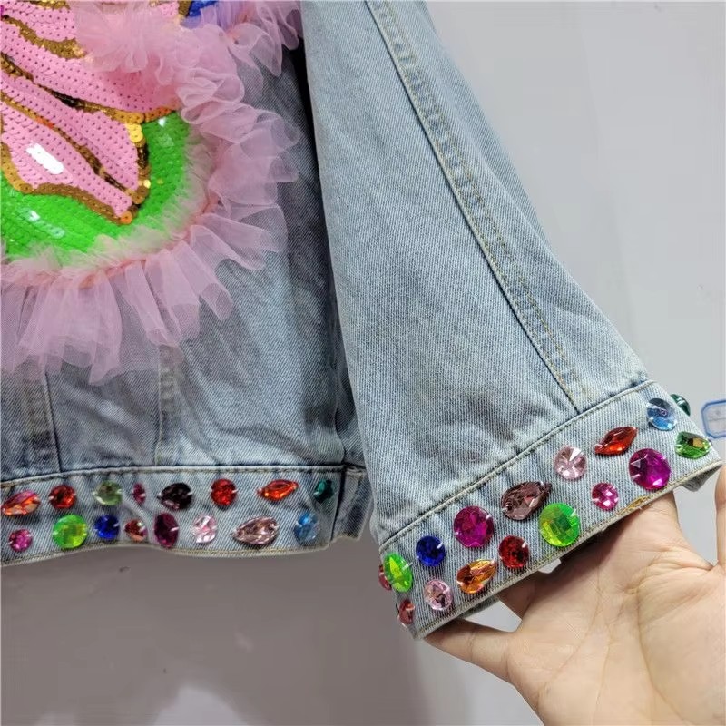 2026 Lente Pailletten Bloem Vr - Embroidery Jacket Jeans recensie en prijs