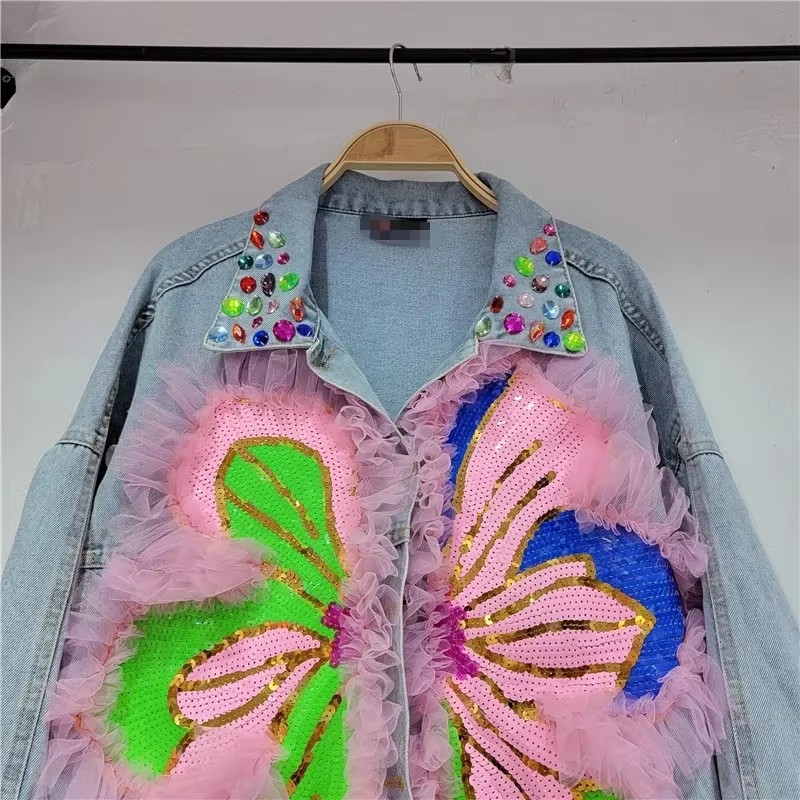 2026 Lente Pailletten Bloem Vr - Embroidery Jacket Jeans recensie en prijs