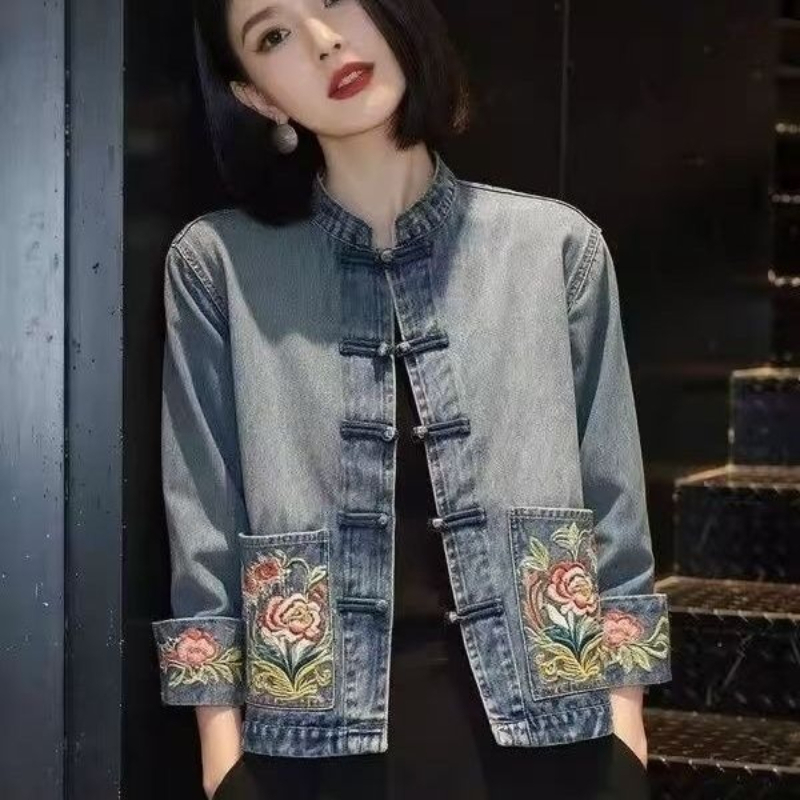 Lente Herfst Mooie Geborduurde - Embroidery Jacket Jeans recensie en prijs