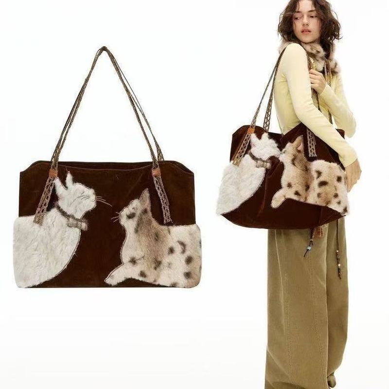 Leuke retro puppy draagtas dam - Embroidery Texture recensie en prijs