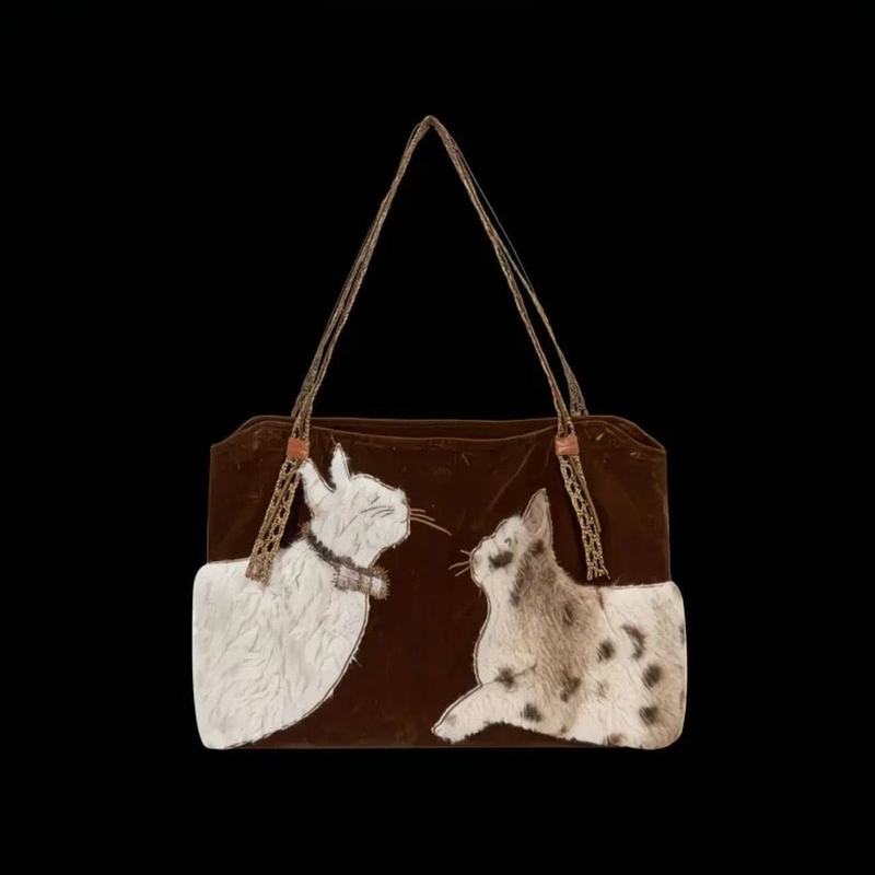 Leuke retro puppy draagtas dam - Embroidery Texture recensie en prijs