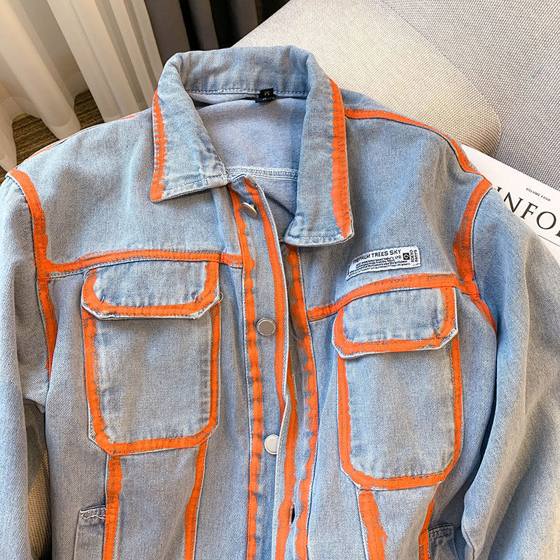Retro Vrouwen Gestreepte Graff - Embroidery Jacket Jeans recensie en prijs