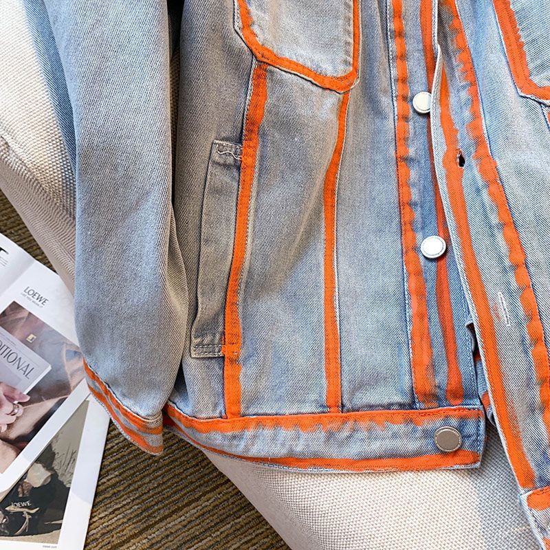 Retro Vrouwen Gestreepte Graff - Embroidery Jacket Jeans recensie en prijs
