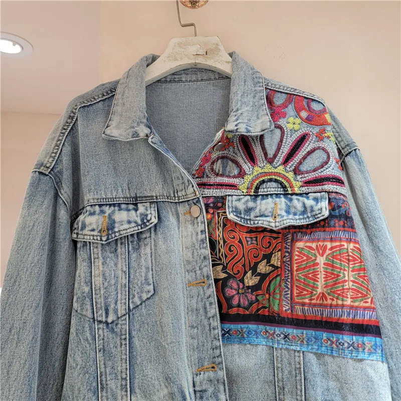 Vintage Blauw Borduren Gesplit - Embroidery Jacket Jeans recensie en prijs