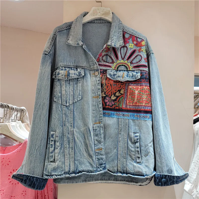 Vintage Blauw Borduren Gesplit - Embroidery Jacket Jeans recensie en prijs