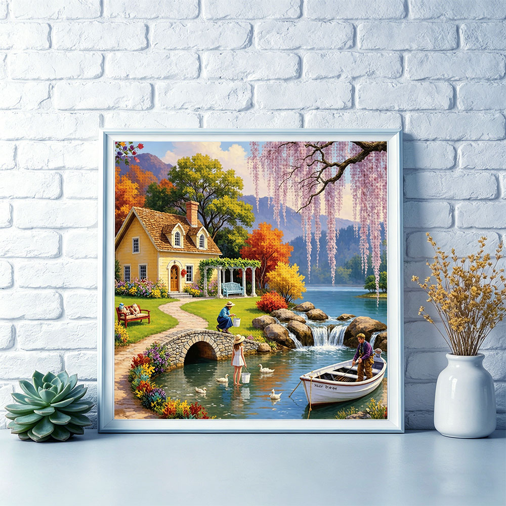 HUACAN 11CT Cross Stitch House - Embroidery Guide Paper recensie en prijs