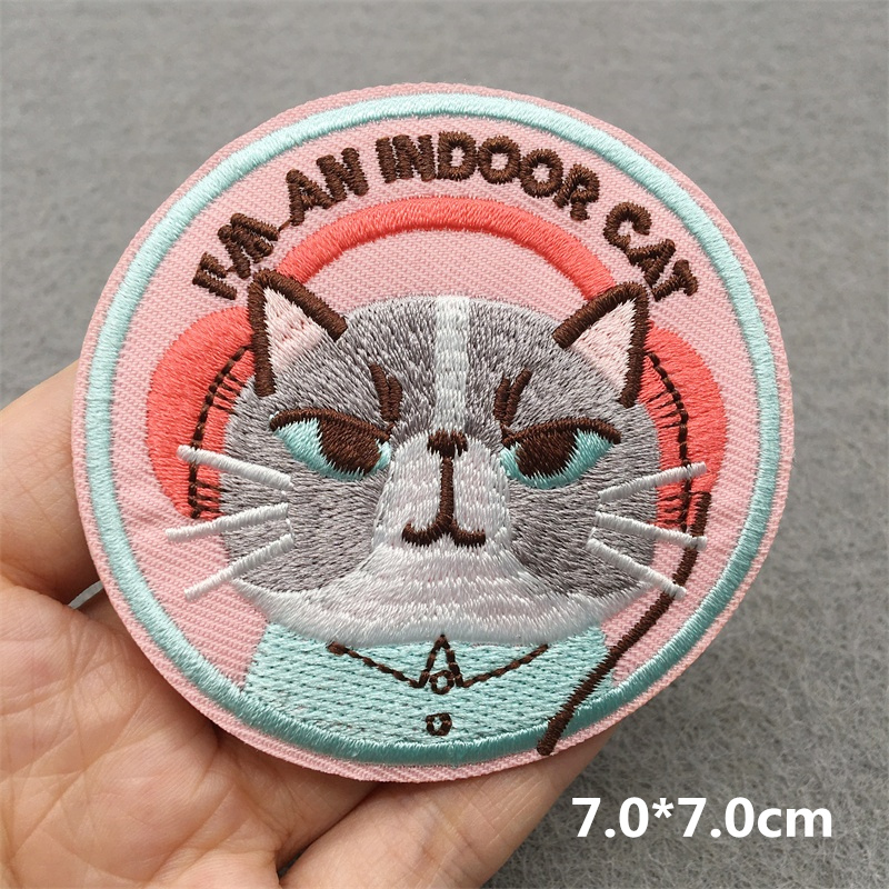 Kat gezicht geborduurde patch  - Embroidery Converse recensie en prijs