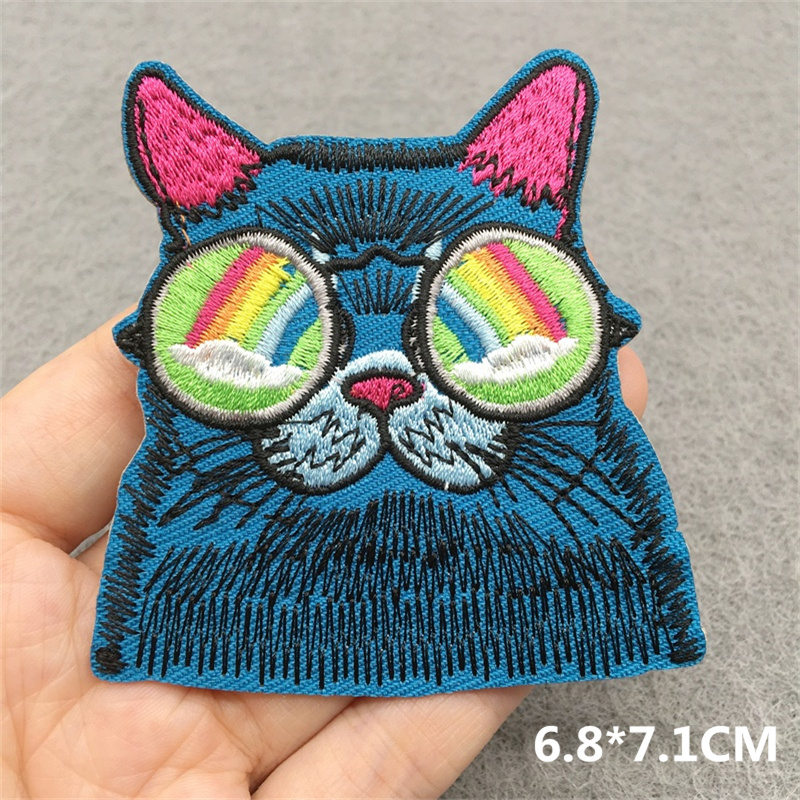 Kat gezicht geborduurde patch  - Embroidery Converse recensie en prijs