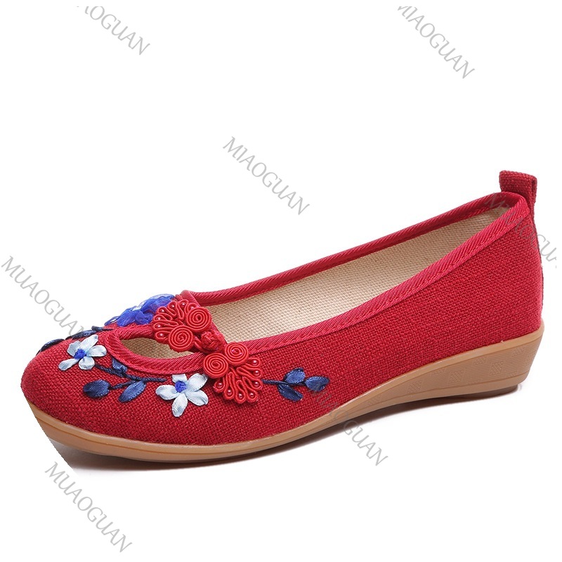 Geborduurde dames comfort wedg - Embroidery Shoes recensie en prijs