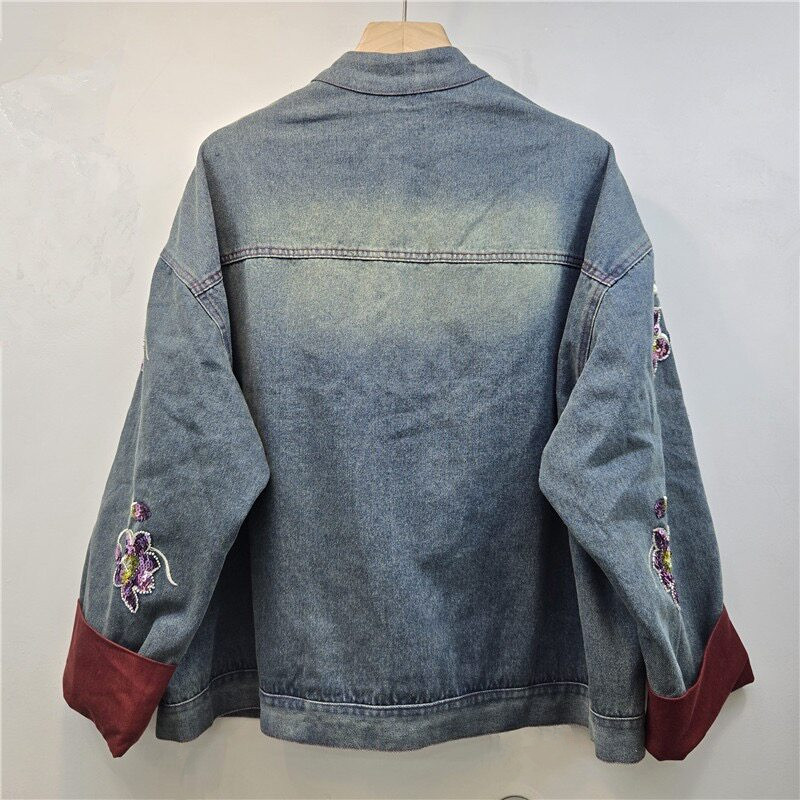 Zwaar bewerkte pailletten bloe - Embroidery Jacket Jeans recensie en prijs